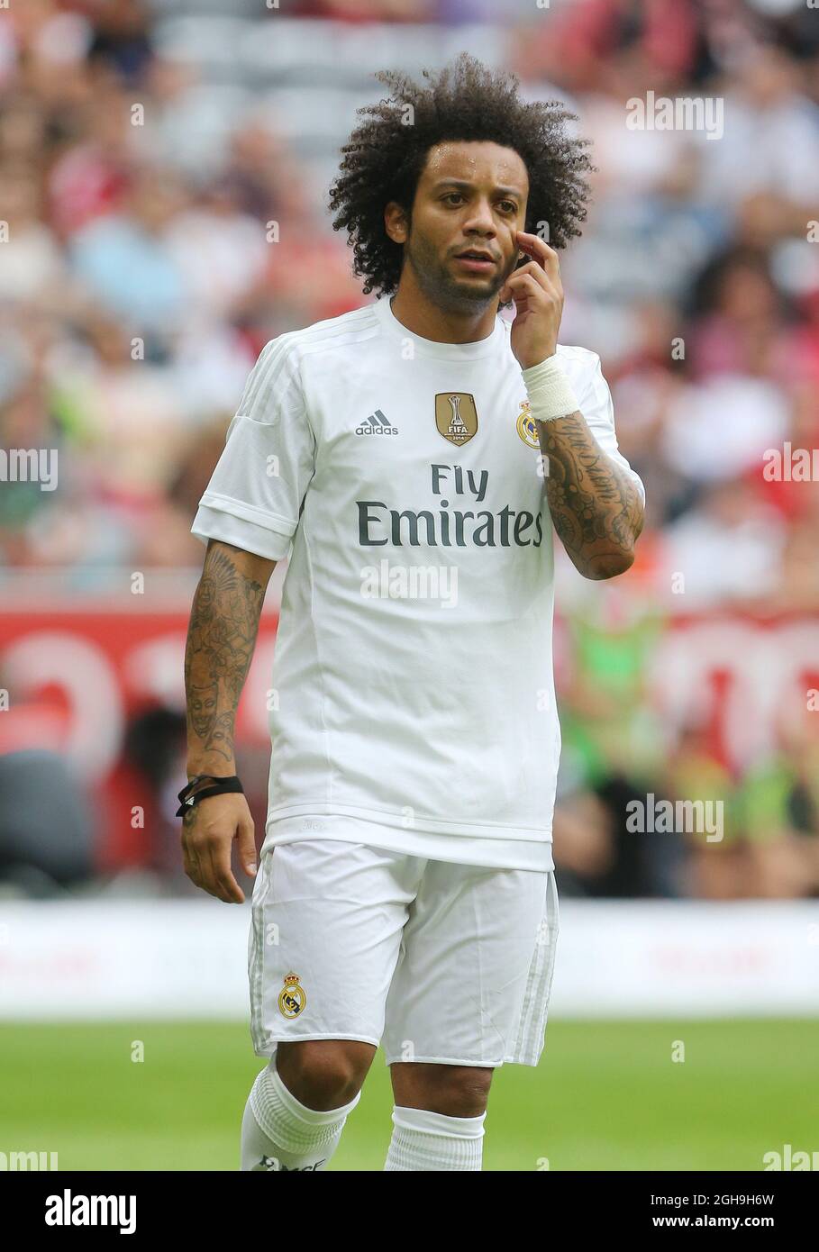 Image Aug 4 15 Munich United Kingdom Real Madrid S Marcelo In Action Audi Cup Real Madrid Vs Tottenham Hotspur Allianz Arena Munich Germany 4th August 15 Stock Photo Alamy
