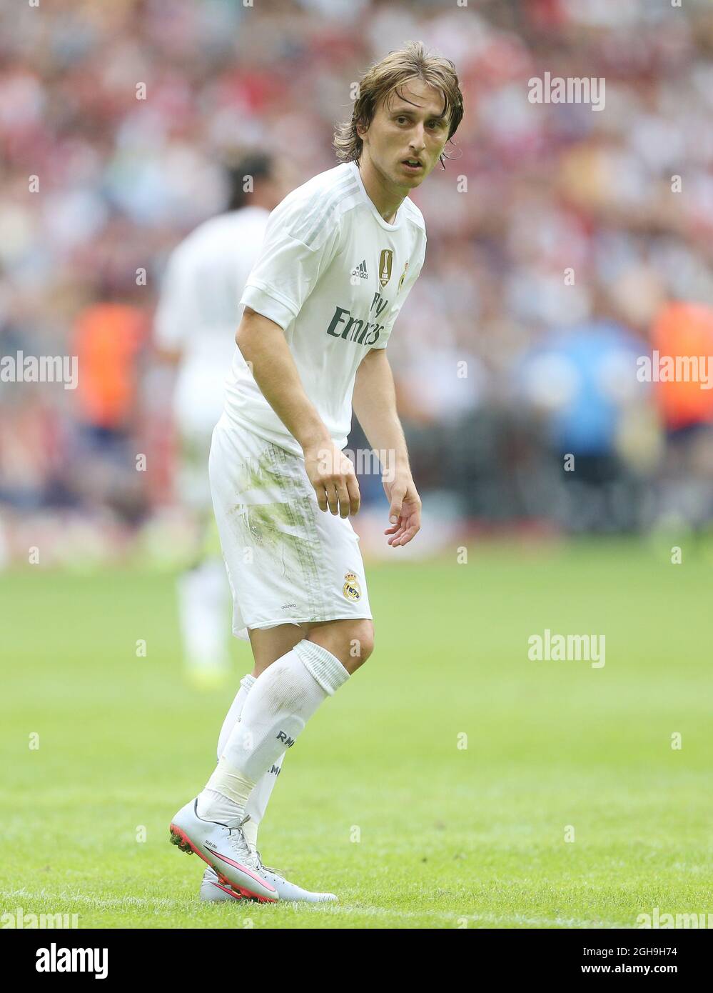 Image Aug 4 15 Munich United Kingdom Real Madrid S Luka Modric In Action Audi Cup Real Madrid Vs Tottenham Hotspur Allianz Arena Munich Germany 4th August 15 Stock Photo Alamy