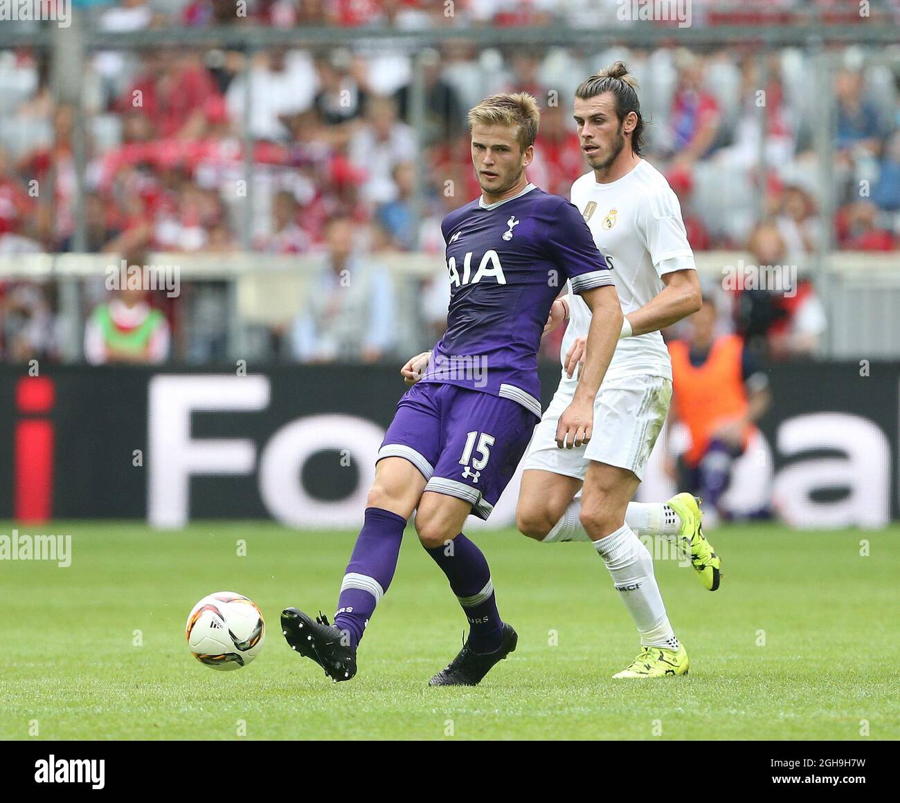 Image Aug 4 15 Munich United Kingdom Tottenham S Eric Dier In Action Audi Cup Real Madrid Vs Tottenham Hotspur Allianz Arena Munich Germany 4th August 15 Stock Photo Alamy