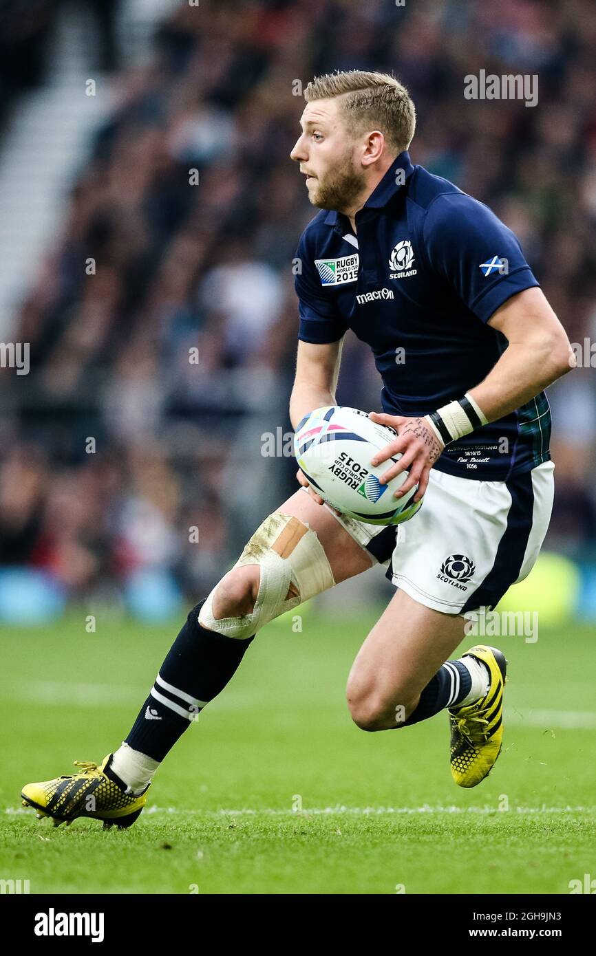 Image #: 40245913    Oct. 18, 2015 - London, United Kingdom - Scotland's Finn Russell - Rugby World Cup 2015 - Quarter-Final 02 - Australia v Scotland - Twickenham Stadium - London- England - 18th October 2015. Stock Photo