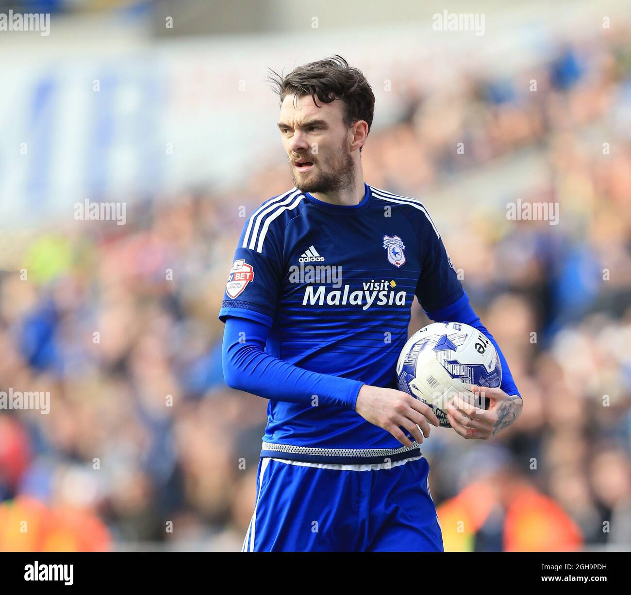 Cardiffâ€™s Scott Malone in action during the Sky Bet Championship League match at The Cardiff City Stadium.  Photo credit should read: David Klein/Sportimage Stock Photo