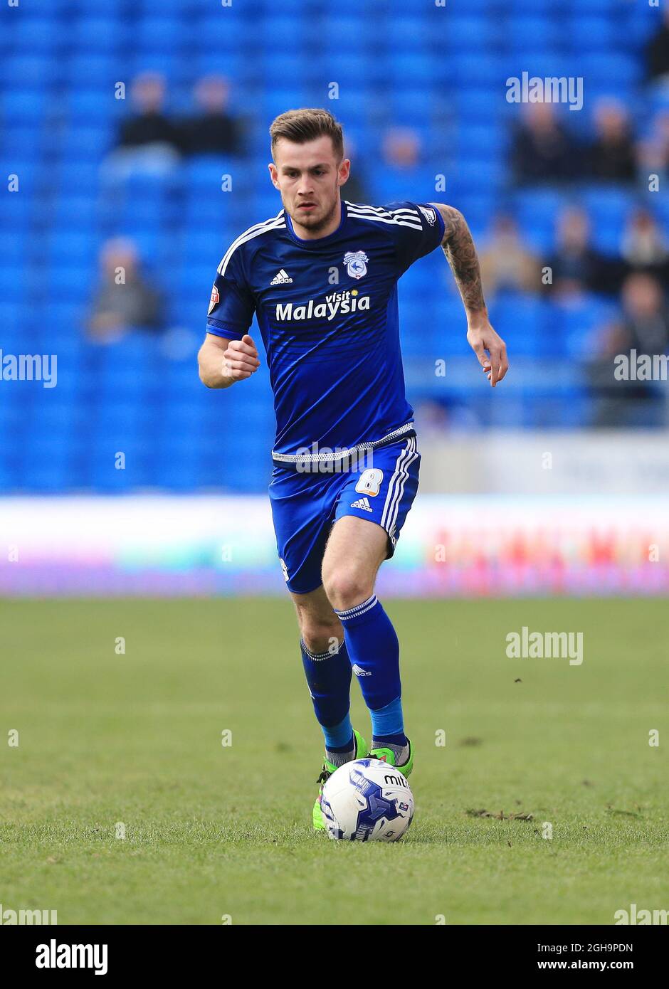 Cardiffâ€™s Joe Ralls in action during the Sky Bet Championship League match at The Cardiff City Stadium.  Photo credit should read: David Klein/Sportimage Stock Photo