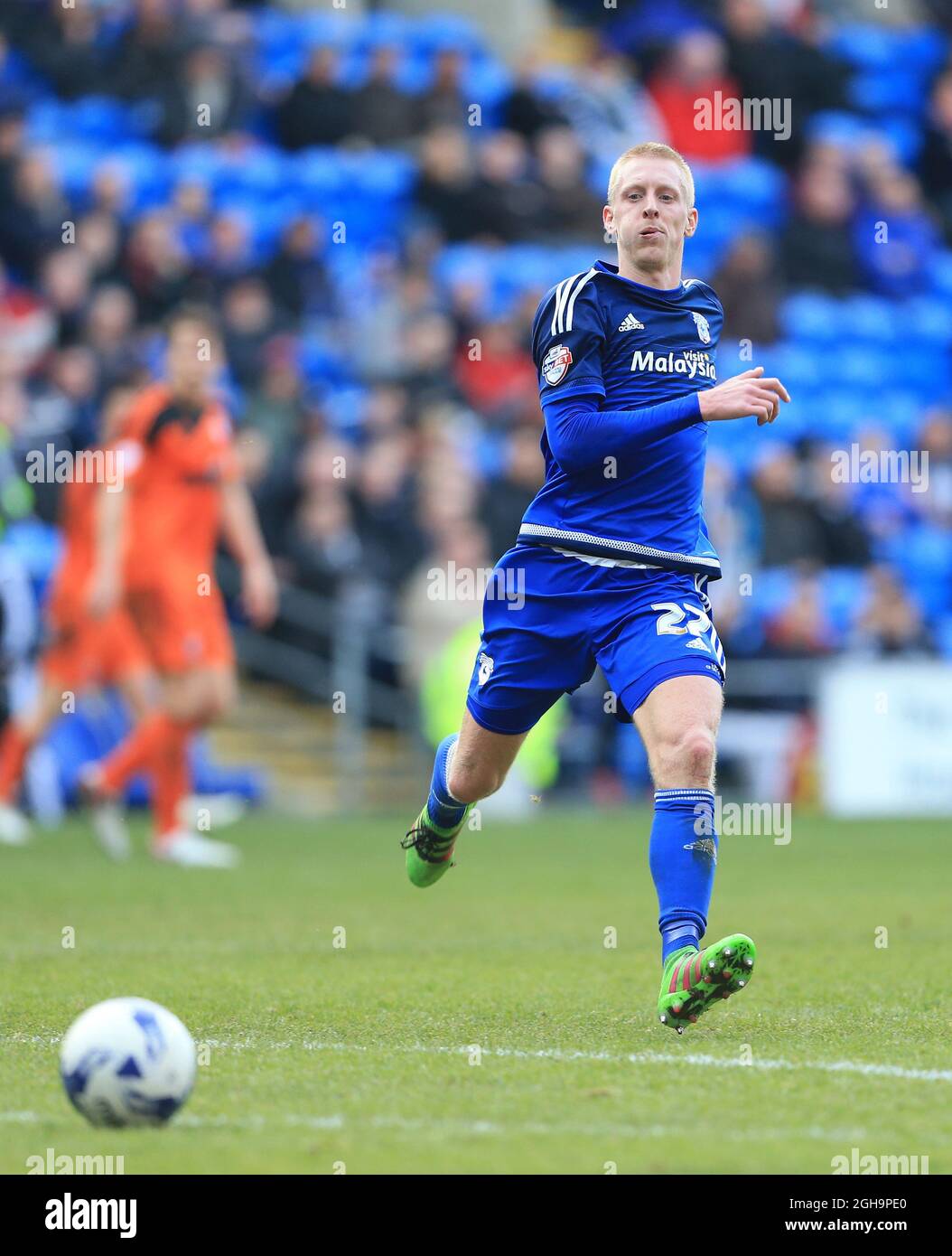 Cardiffâ€™s Lex Immers in action during the Sky Bet Championship League match at The Cardiff City Stadium.  Photo credit should read: David Klein/Sportimage Stock Photo
