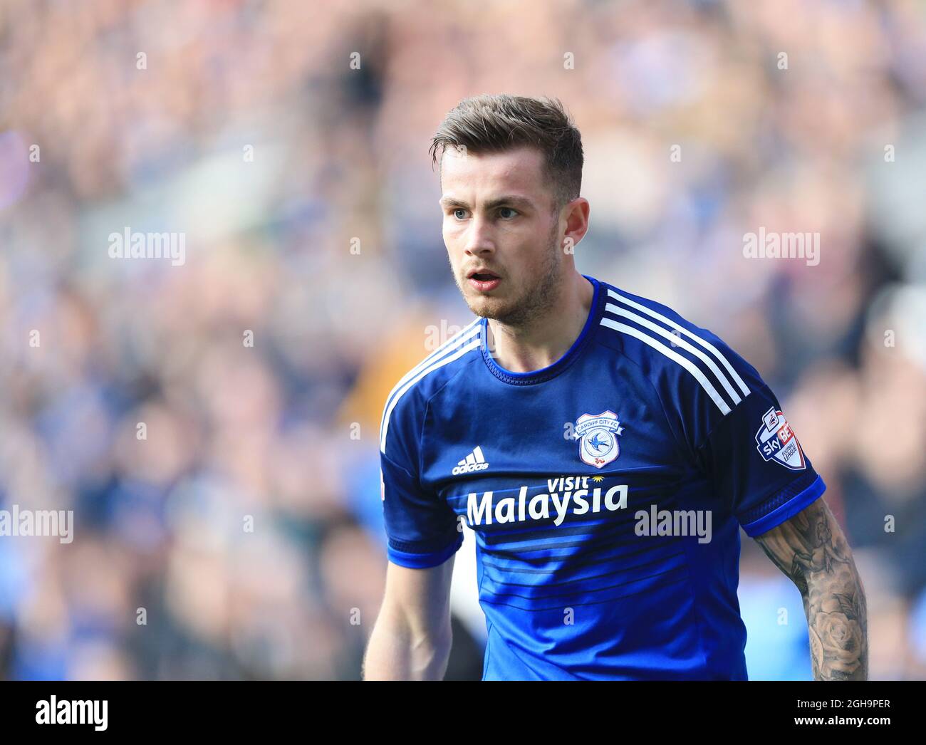 Cardiffâ€™s Joe Ralls in action during the Sky Bet Championship League match at The Cardiff City Stadium.  Photo credit should read: David Klein/Sportimage Stock Photo
