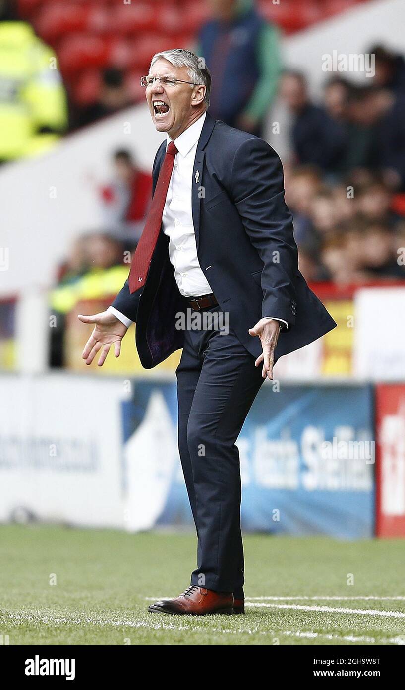 Nigel Adkins manager of Sheffield Utd during the Sky Bet League One match at The Bramall Lane Stadium.  Photo credit should read: Simon Bellis/Sportimage via PA Images Stock Photo
