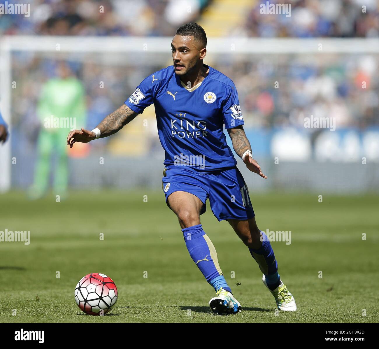 Danny Simpson of Leicester City during the Barclays Premier League match at The King Power Stadium.  Photo credit should read: Simon Bellis/Sportimage via PA Images Stock Photo