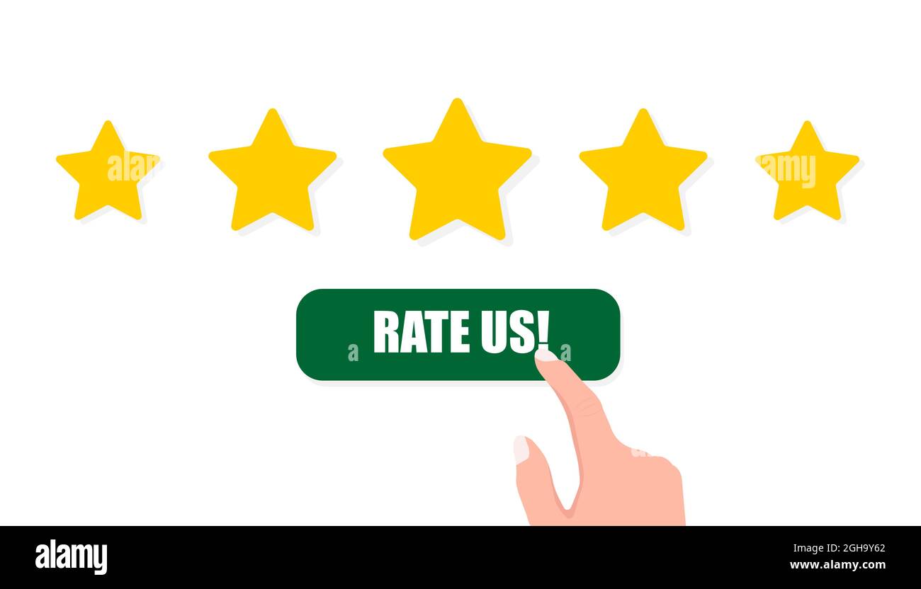 Five stars rating on white Stock Vector Image & Art Alamy