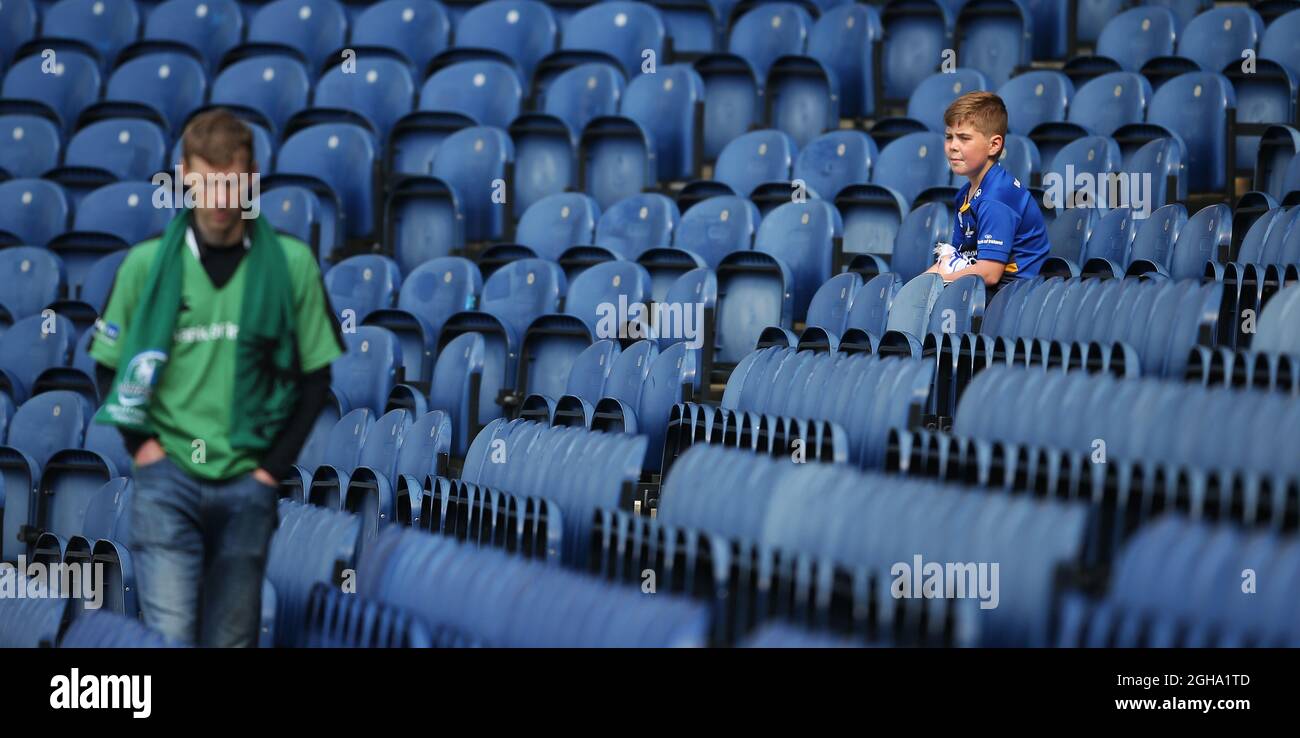 Fans before the Guinness Pro12 Final match at the BT Murrayfield Stadium, Edinburgh. Photo credit should read: Lynne Cameron/Sportimage via PA Images Stock Photo