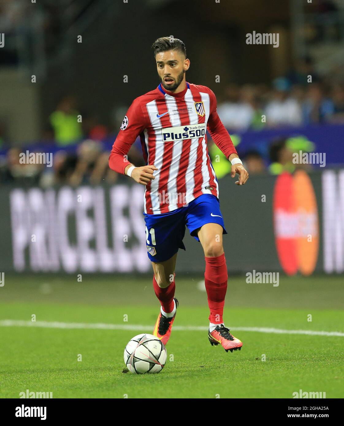 Atletico Madrids Yannick Carrasco in action during the UEFA Champions League Final match at the Stadio Giuseppe Meazza