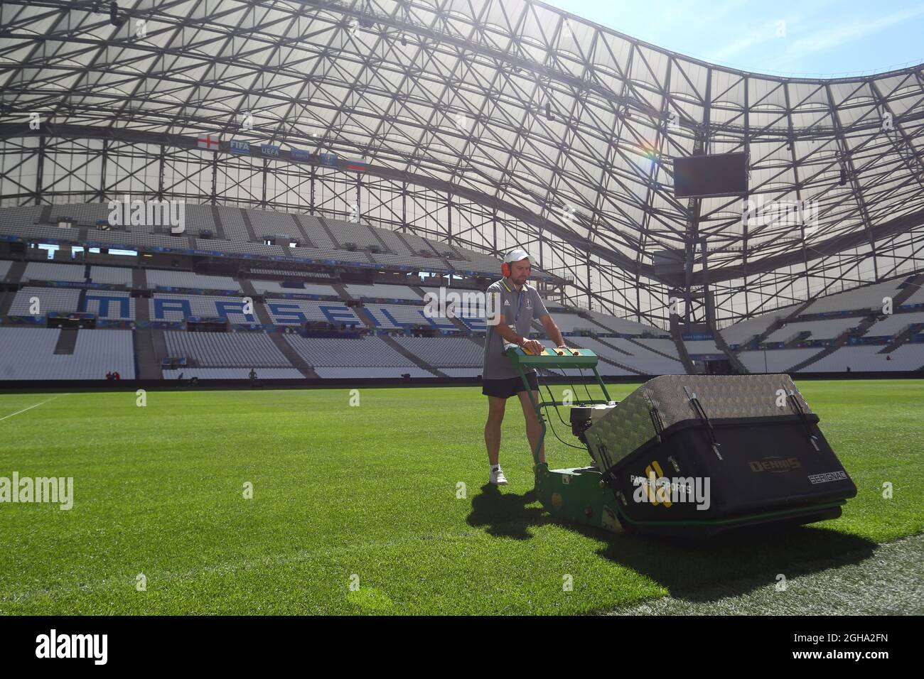 A view of the pitch at the Stade Velodrome, Marseille Stock Photo - Alamy