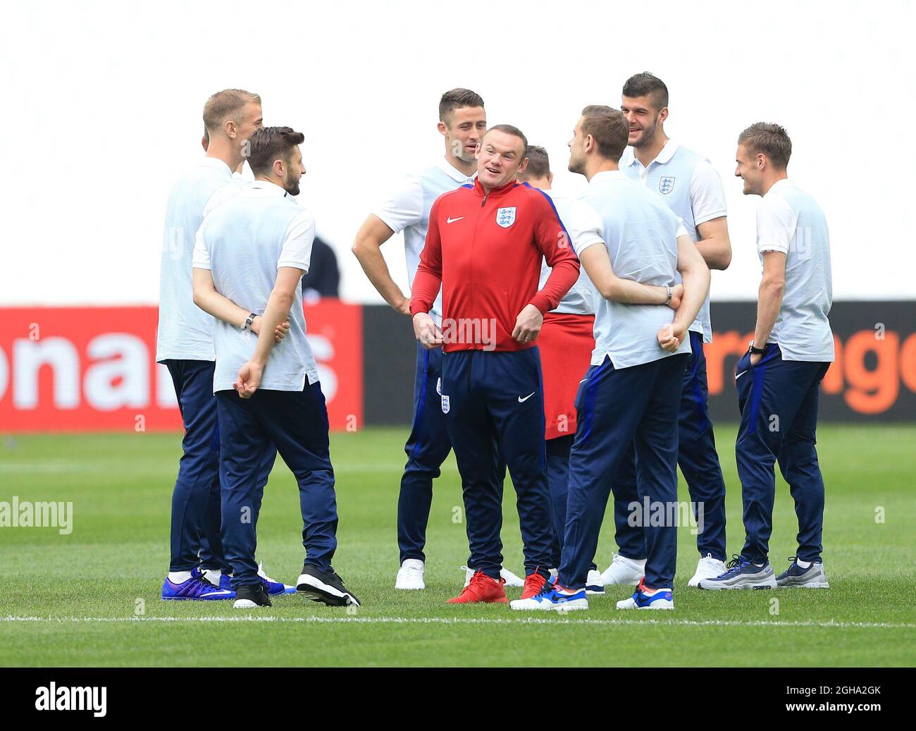 Englandâ€™s Wayne Rooney during the walkaround the UEFA European Championship 2016 match at the Stade Velodrome, Marseille. Picture date June 10th, 2016 Pic David Klein/Sportimage via PA Images Stock Photo