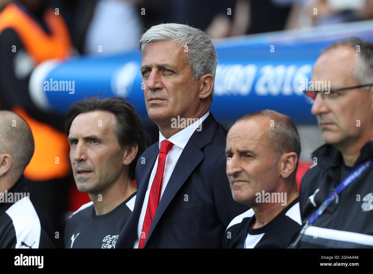 Vladimir Petkovic, head coach of Switzerland during the UEFA European Championship 2016 match at the Parc des Princes, Paris. Picture date June 15th, 2016 Pic Phil Oldham/Sportimage via PA Images Stock Photo