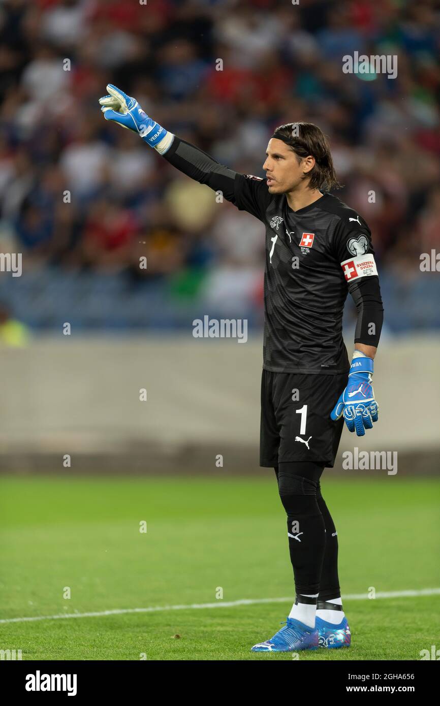 Yann Sommer (Switzerland)     during the Fifa 'World Cup Qatar 2022 qualifying  match between Switzerland 0-0 Italy     at  St.Jakob-Park Stadium  on September 5, 2021 in Basel, Switzerland. (Photo by Maurizio Borsari/AFLO) Stock Photo