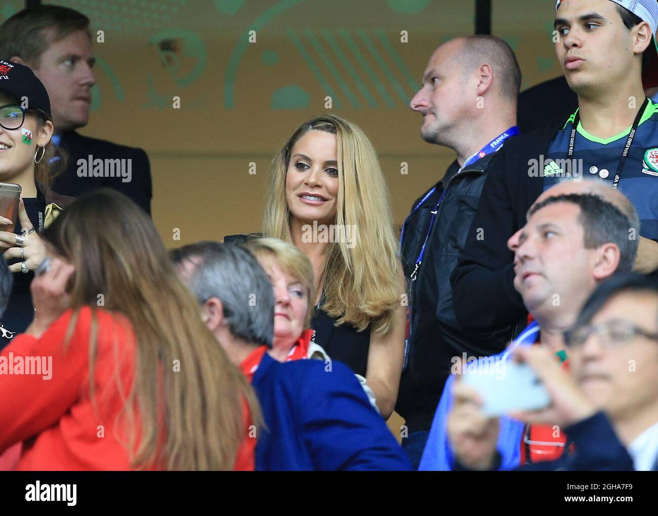 Charlotte Jackson the partner of Chris Coleman during the UEFA European Championship 2016 match at the Stadium Pierre Mauroy, Lille. Picture date July 01, 2016 Pic David Klein/Sportimage via PA Images Stock Photo