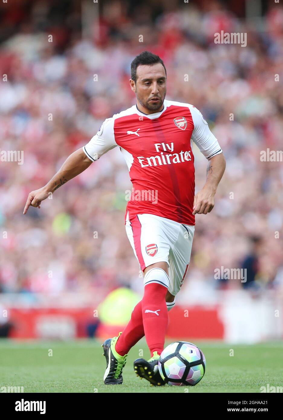 Arsenal's Santi Cazorla in action during the Premier League match at the Emirates Stadium, London. Picture date August 14th, 2016 Pic David Klein/Sportimage via PA Images Stock Photo