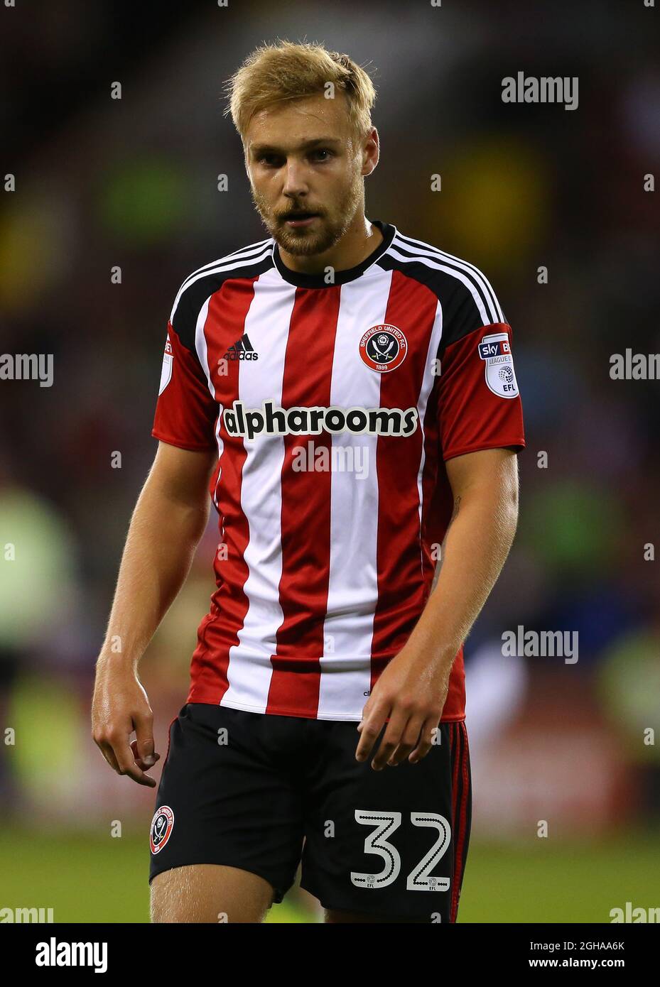 Harry Chapman of Sheffield Utd during the Sky Bet EFL League One match at the Bramall Lane Stadium, Sheffield. Picture date: August 16th, 2016. Pic Simon Bellis/Sportimage via PA Images Stock Photo