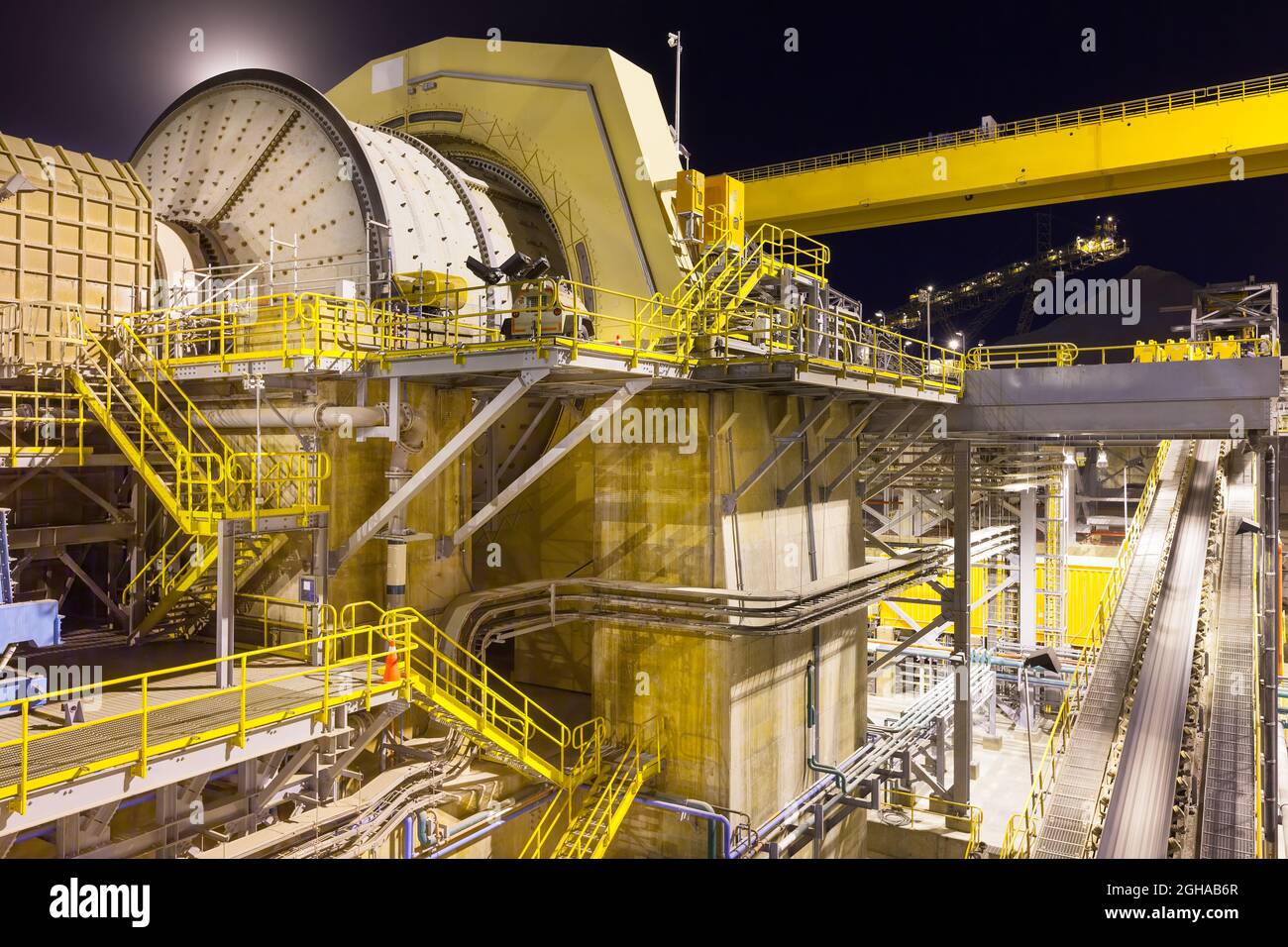 Ball mill at a Copper Mine in Chile at dawn Stock Photo - Alamy