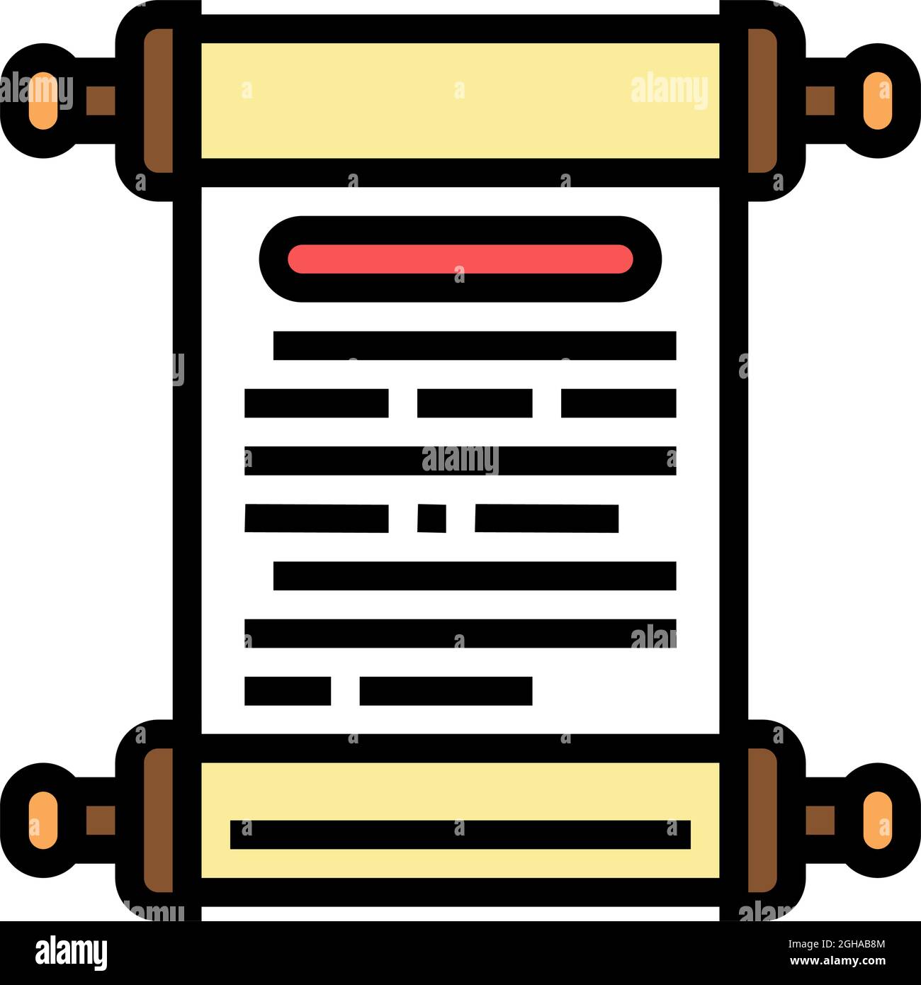 history scroll ancient greece color icon vector illustration Stock