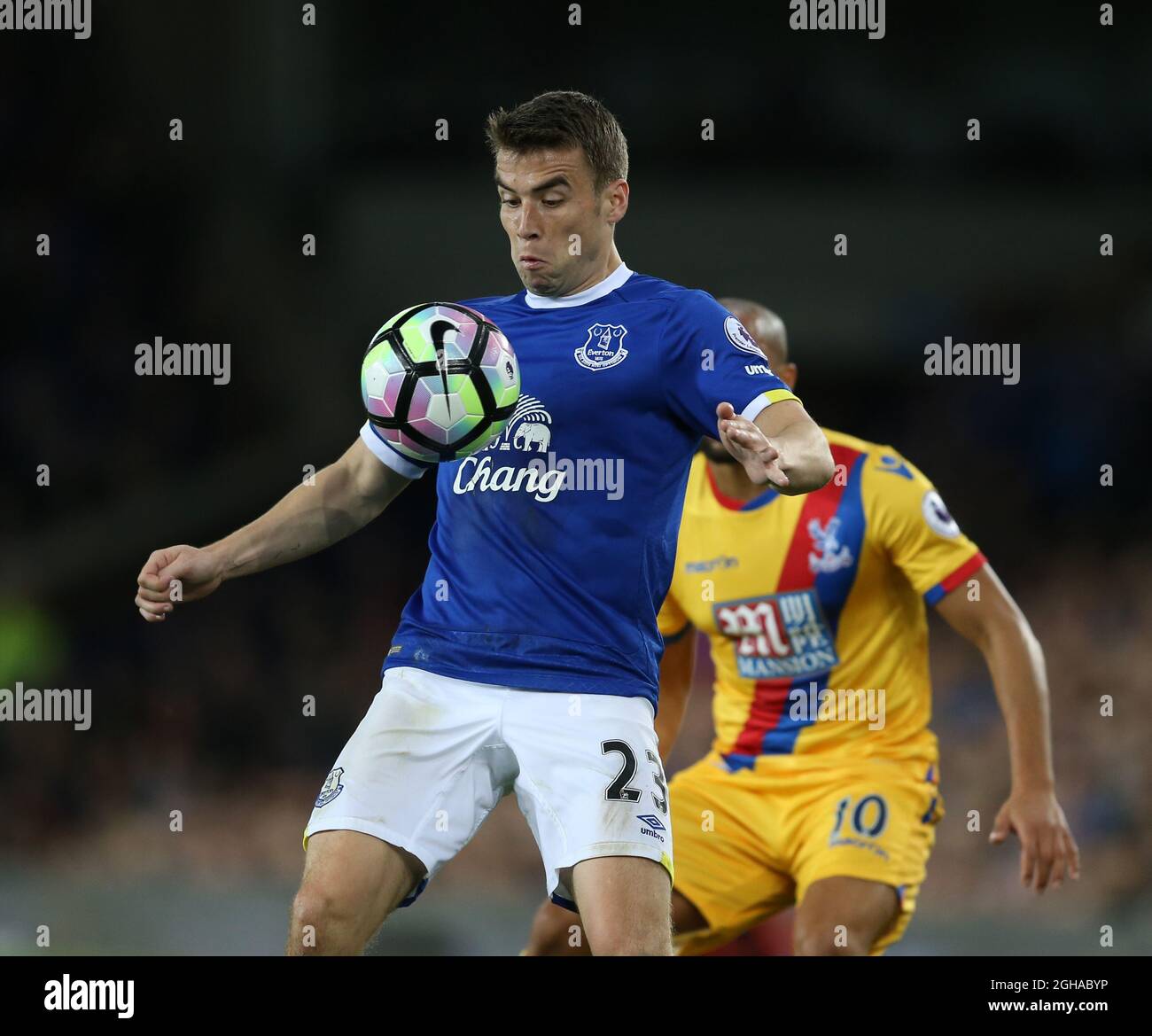 Seamus Coleman of Everton during the Premier League match at Goodison ...