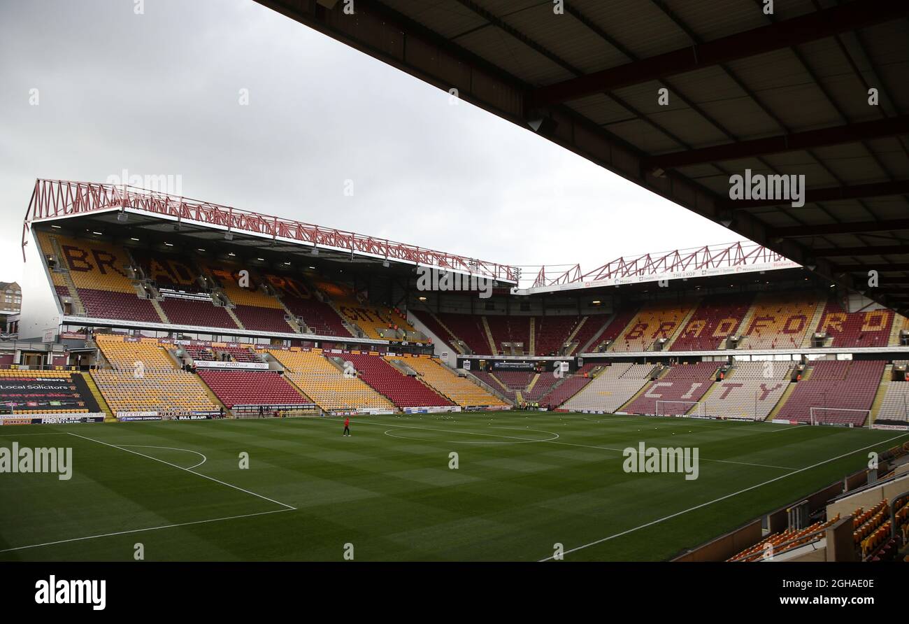 General view of Valley Parade during the English Football League One match at the the Valley Parade Stadium, Bradford. Picture date: October 22nd, 2016. Pic Simon Bellis/Sportimage via PA Images Stock Photo