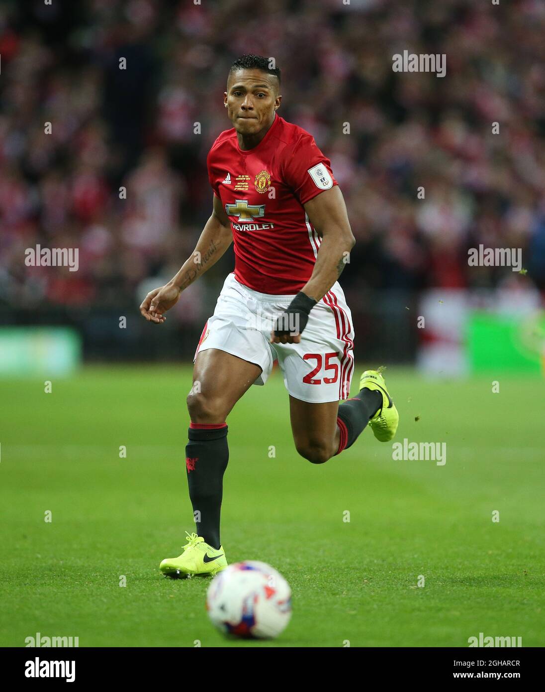 Manchester United's Antonio Valencia in action during the EFL Cup Final match at the Wembley Stadium, London. Picture date February 26th, 2017 Pic David Klein/Sportimage via PA Images Stock Photo