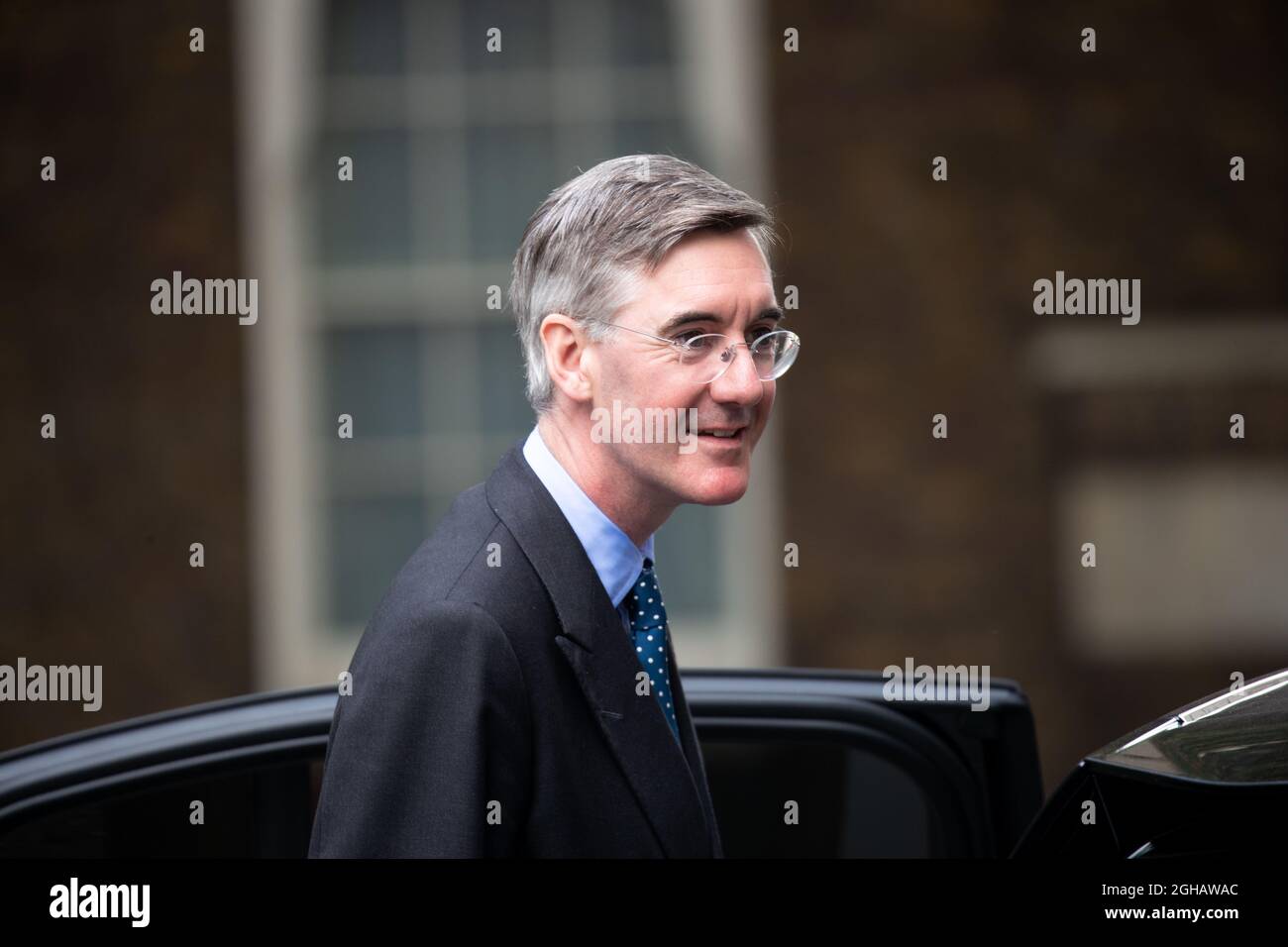 LONDON, ENGLAND - SEPTEMBER 06 2021, Jacob-Rees-Mogg, Leader of The House of Commons Leaving 10 Downing Street Credit: Lucy North/Alamy Live News Stock Photo