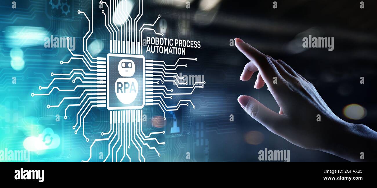 RPA Robotic process automation innovation technology concept on virtual ...
