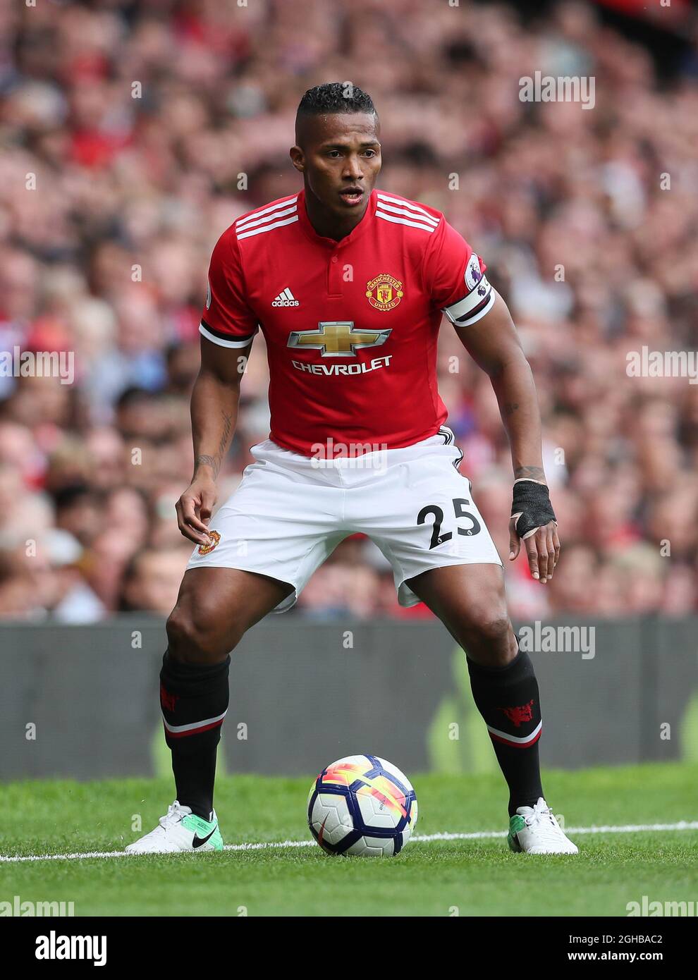 Manchester United's Antonio Valencia in action during the premier league match at Old Trafford Stadium, Manchester. Picture date 13th August 2017. Picture credit should read: David Klein/Sportimage via PA Images Stock Photo