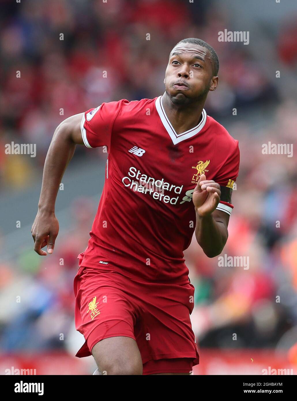 Liverpool's Daniel Sturridge in action during the premier league match at the Anfield Stadium, Liverpool. Picture date 19th August 2017. Picture credit should read: David Klein/Sportimage via PA Images Stock Photo
