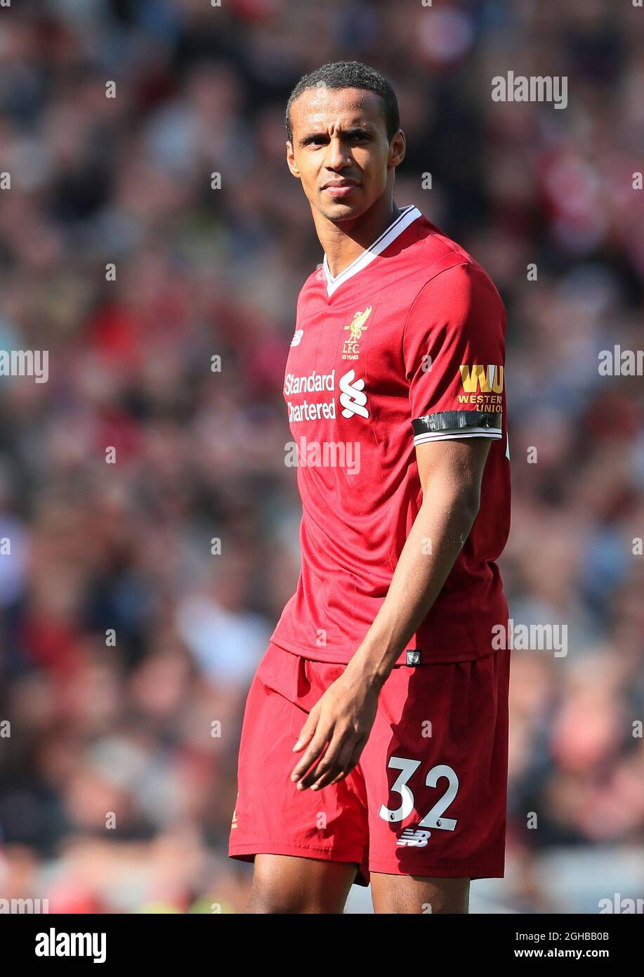 Liverpool's Joel Matip in action during the premier league match at the Anfield Stadium, Liverpool. Picture date 19th August 2017. Picture credit should read: David Klein/Sportimage via PA Images Stock Photo