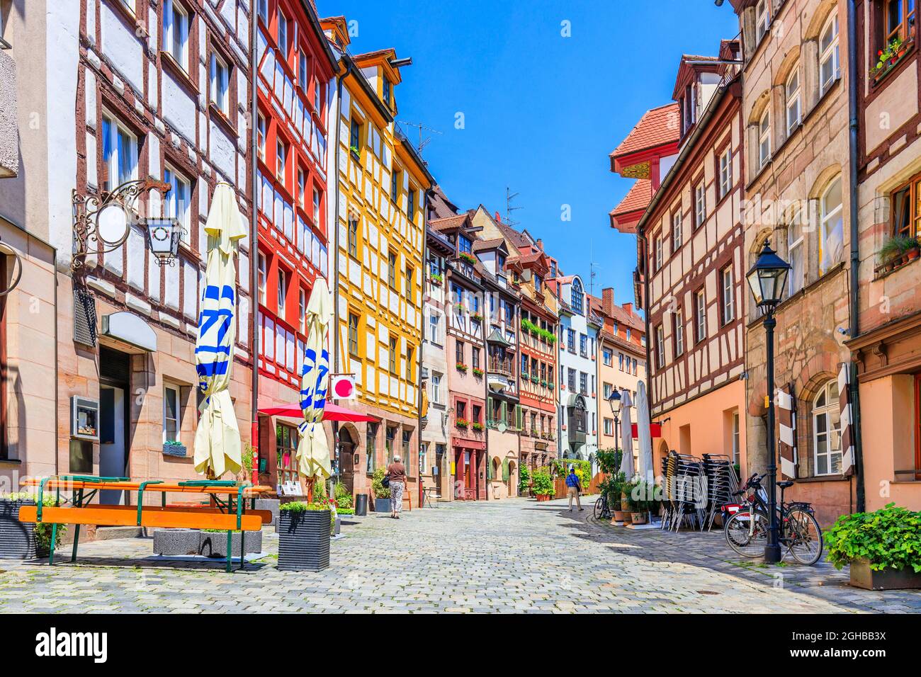 Nuremberg, Germany. Half timbered Houses in Nuremberg´s