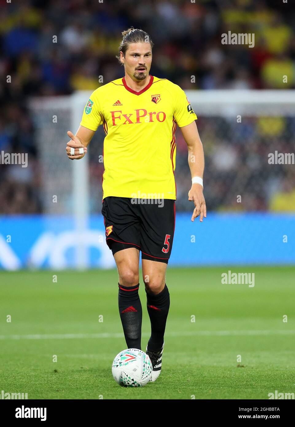 Watford's Sebastian Prodl in action during the Carabao cup match at Vicarage Road Stadium, Watford. Picture date 22nd August 2017. Picture credit should read: David Klein/Sportimage via PA Images Stock Photo