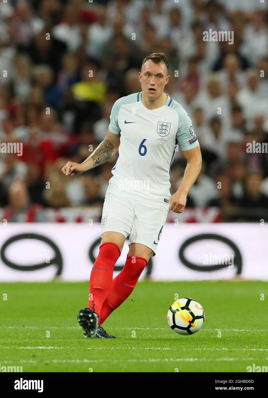 England's Phil Jones in action during the World Cup Qualifier match at Wembley Stadium, London. Picture date 4th September 2017. Picture credit should read: David Klein/Sportimage via PA Images Stock Photo