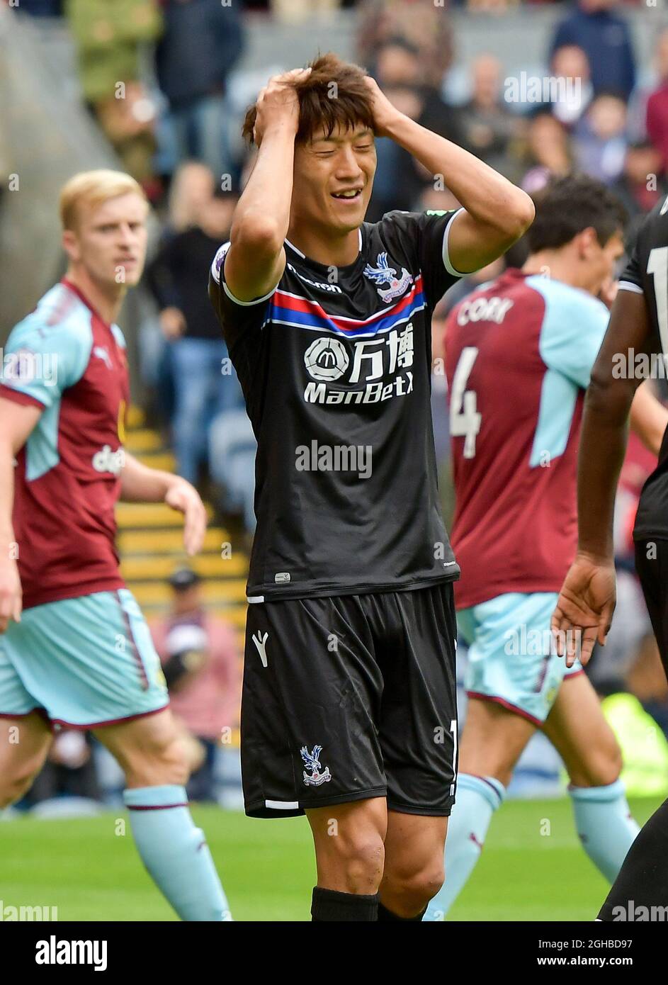 Crystal PalaceÕs Lee Chung-Yong reacts during the premier league match at the Turf Moor Stadium, Burnley. Picture date 10th September 2017. Picture credit should read: Paul Burrows/Sportimage via PA Images Stock Photo