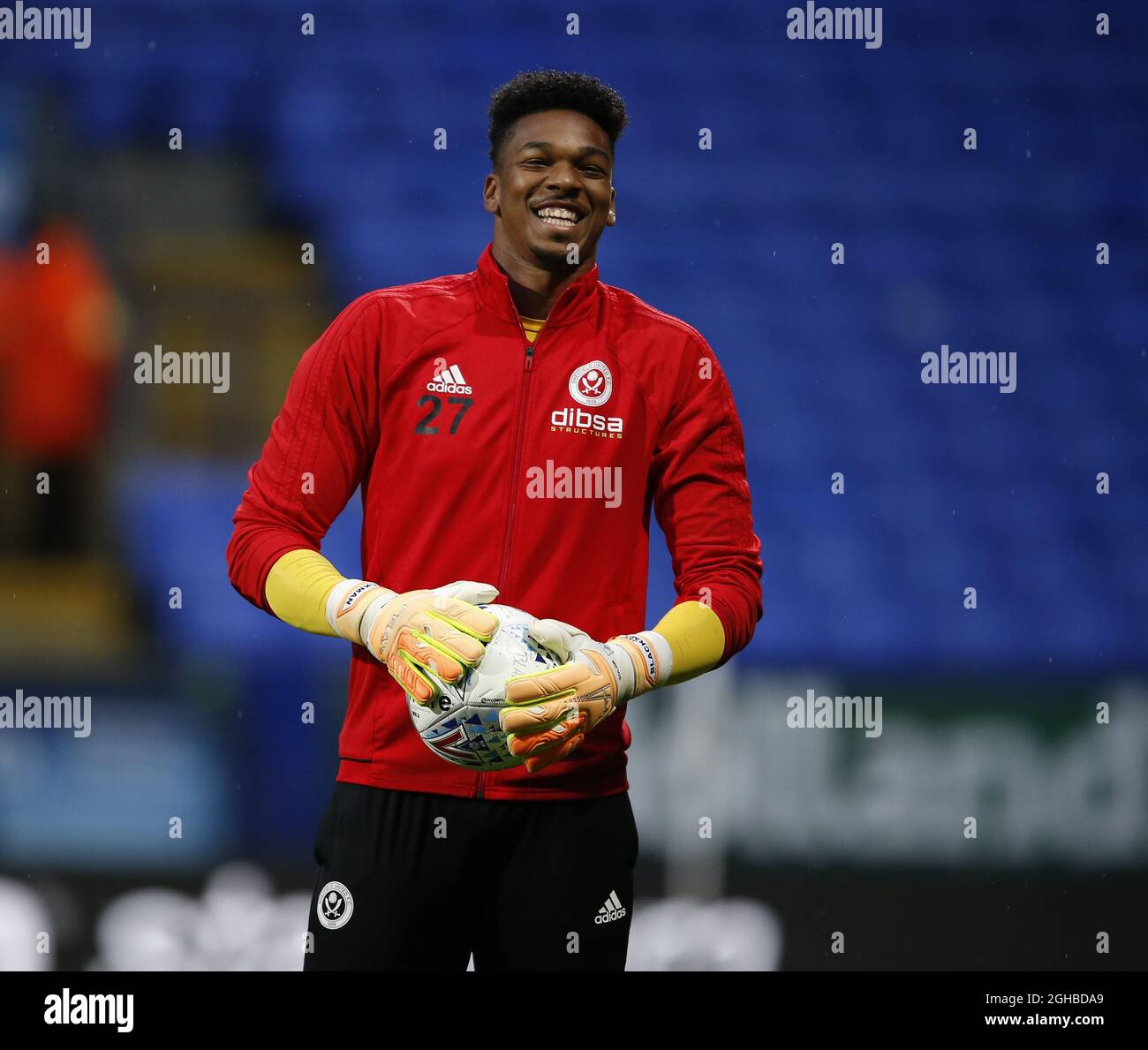 Jamal Blackman of Sheffield Utd during the Championship match at the Macron Stadium, Bolton. Picture date 12th September 2017. Picture credit should read: Simon Bellis/Sportimage via PA Images Stock Photo