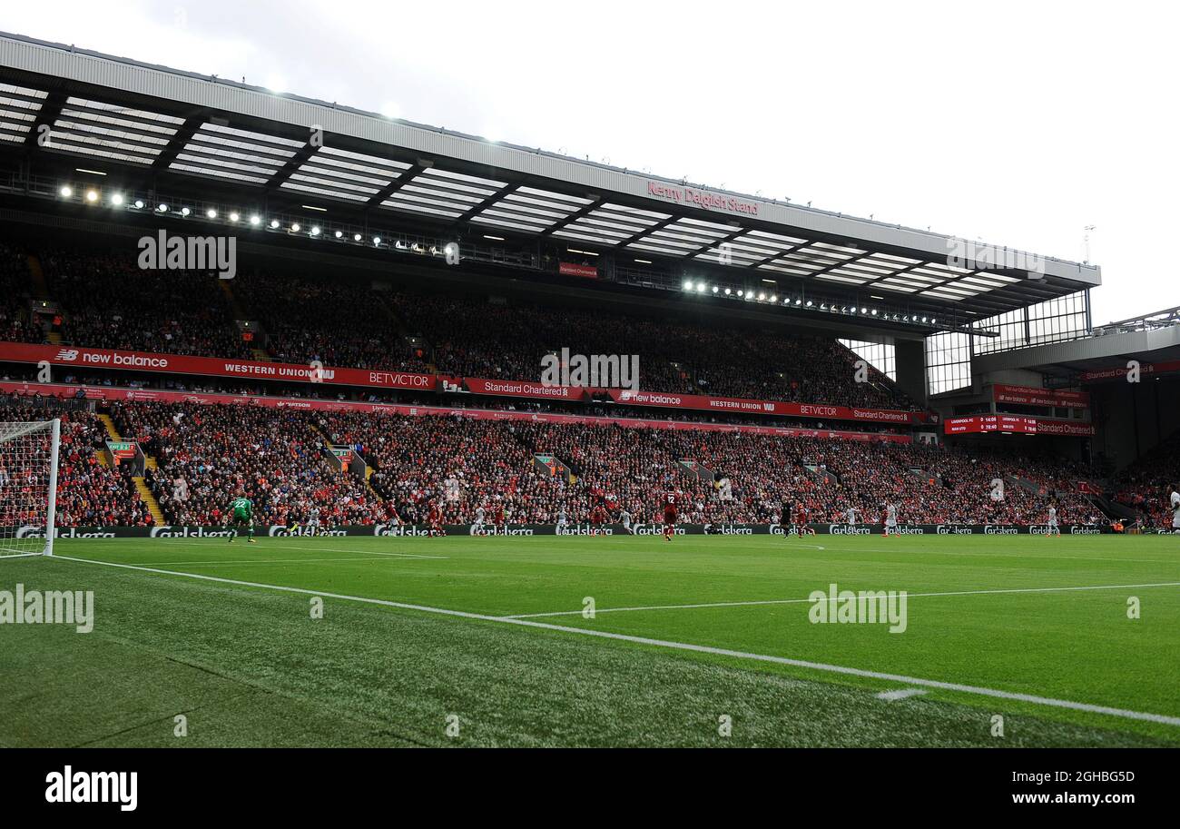The new Kenny Dalglish stand during the premier league match at the