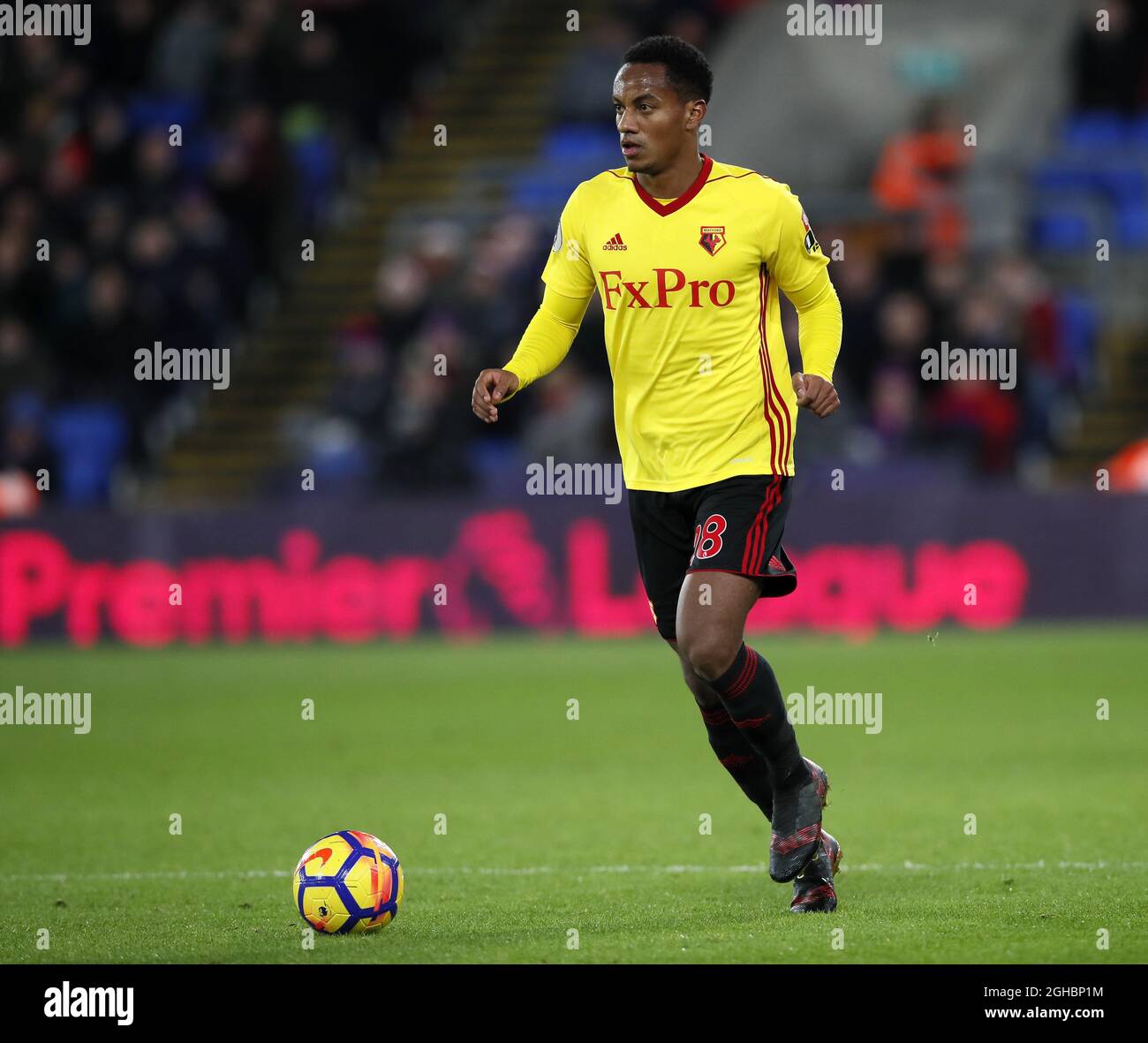 Watford's Andre Carrillo in action during the premier league match at Selhurst Park Stadium, London. Picture date 12th December 2017. Picture credit should read: David Klein/Sportimage via PA Images Stock Photo
