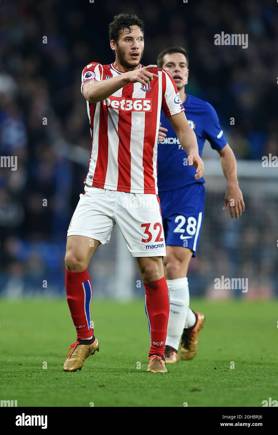 Ramadan Sobhi of Stoke City during the premier league match at Stamford Bridge Stadium, London. Picture date 30th December 2017. Picture credit should read: Robin Parker/Sportimage via PA Images Stock Photo