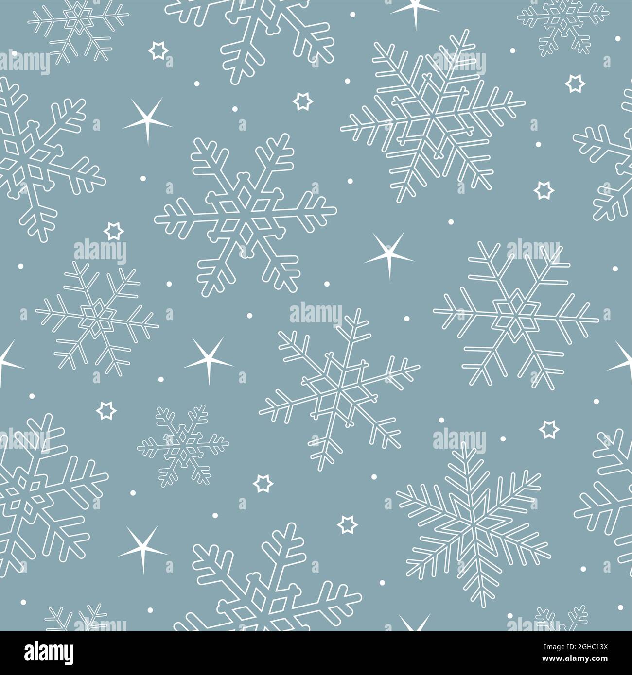 blue and white seamless pattern snowflake background Stock Vector