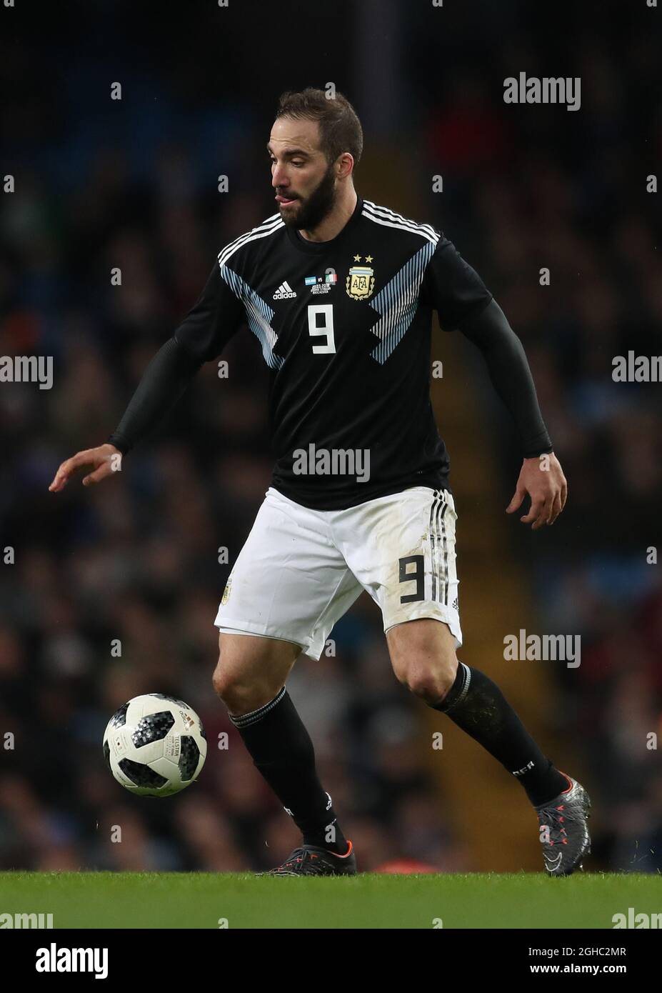 Gonzalo Higuain of Argentina during the International Friendly match at the Etihad Stadium, Manchester. Picture date: 23rd March 2018. Picture credit should read: Simon Bellis/Sportimage via PA Images Stock Photo