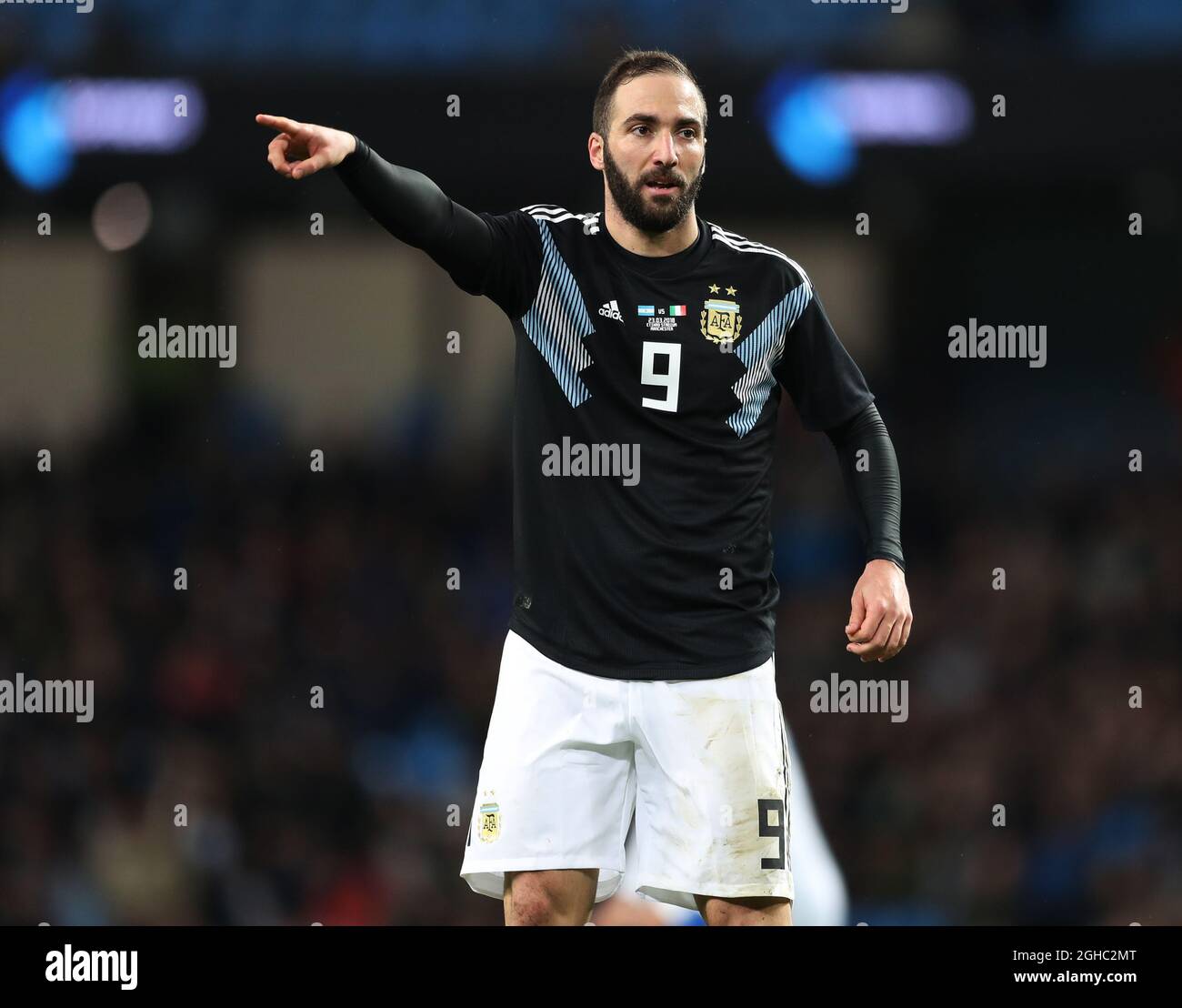 Gonzalo Higuain of Argentina during the International Friendly match at the Etihad Stadium, Manchester. Picture date: 23rd March 2018. Picture credit should read: Simon Bellis/Sportimage via PA Images Stock Photo