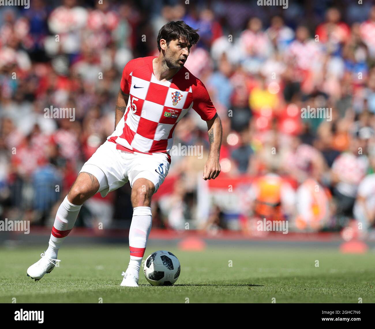 Vedran Corluka of Croatia during the International Friendly match at Anfield Stadium, Liverpool. Picture date 3rd June 2018. Picture credit should read: Simon Bellis/Sportimage via PA Images Stock Photo