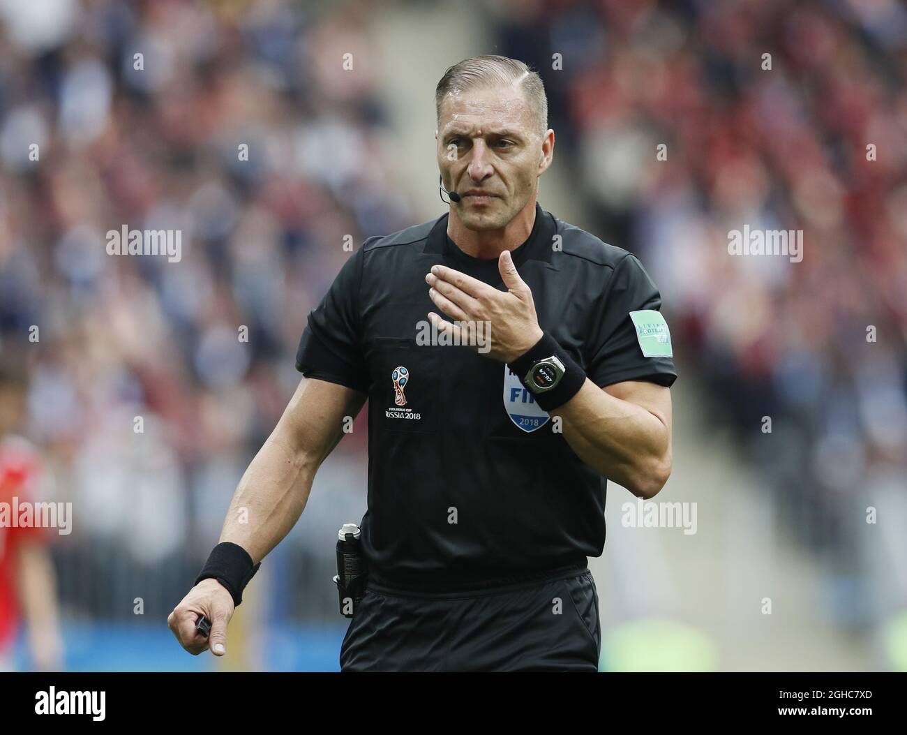 Referee Nestor Pitana during the FIFA World Cup 2018 Group A match at the Luzhniki Stadium, Moscow. Picture date 14th June 2018. Picture credit should read: David Klein/Sportimage via PA Images Stock Photo