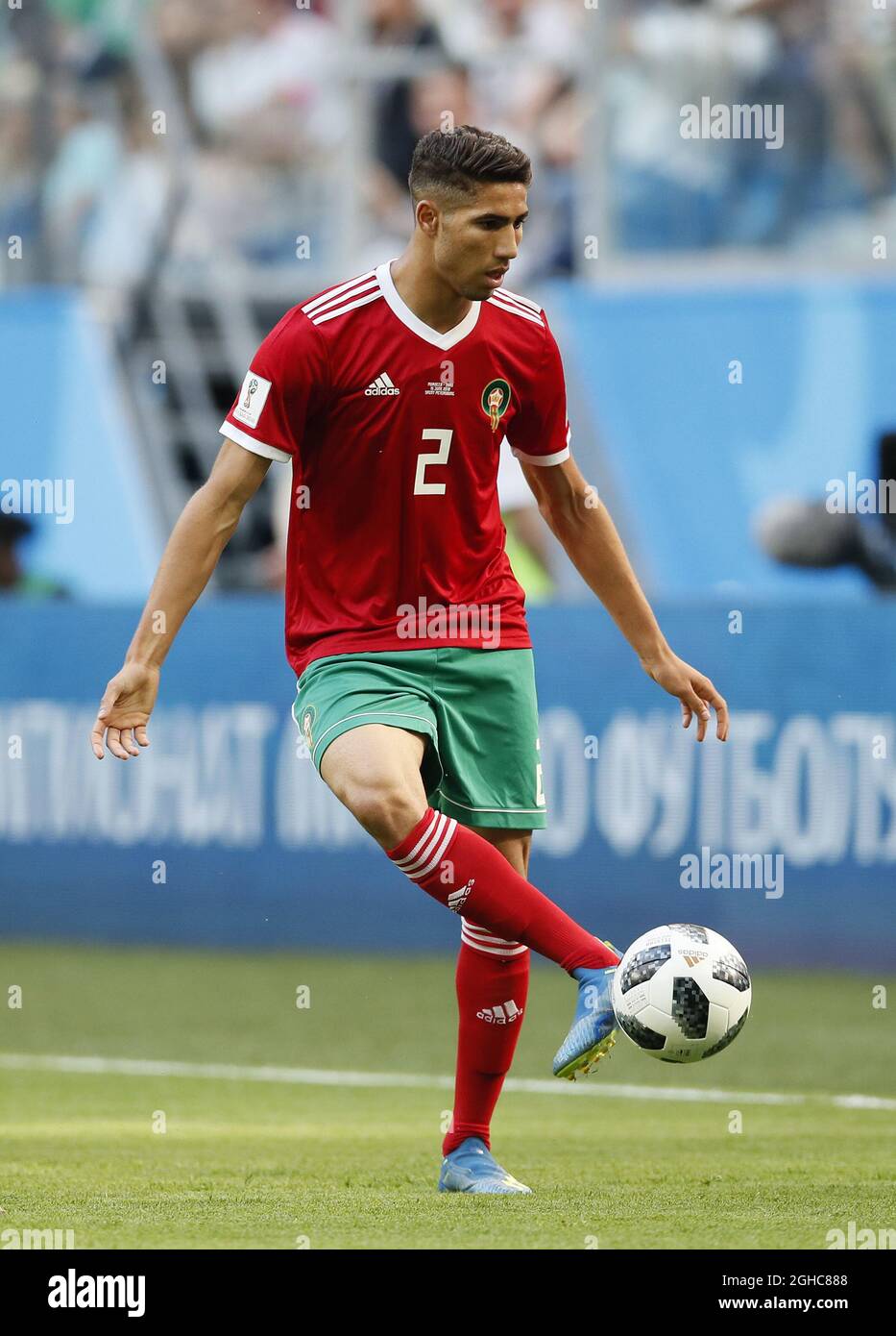 Achraf Hakimi of Morocco during the 2018 FIFA World Cup Russia