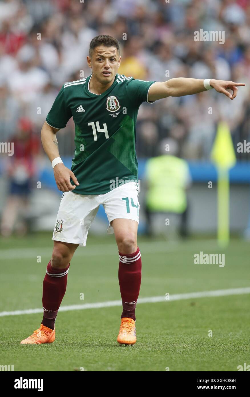 Javier Hernandez of Mexico during the FIFA World Cup 2018 Group F match at the Luzhniki Stadium, Moscow. Picture date 17th June 2018. Picture credit should read: David Klein/Sportimage via PA Images Stock Photo