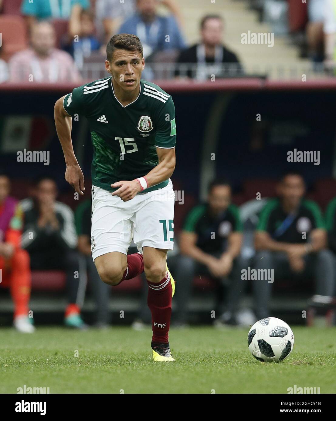 Mexico's Hector Moreno in action during the FIFA World Cup 2018 Group F match at the Luzhniki Stadium, Moscow. Picture date 17th June 2018. Picture credit should read: David Klein/Sportimage via PA Images Stock Photo