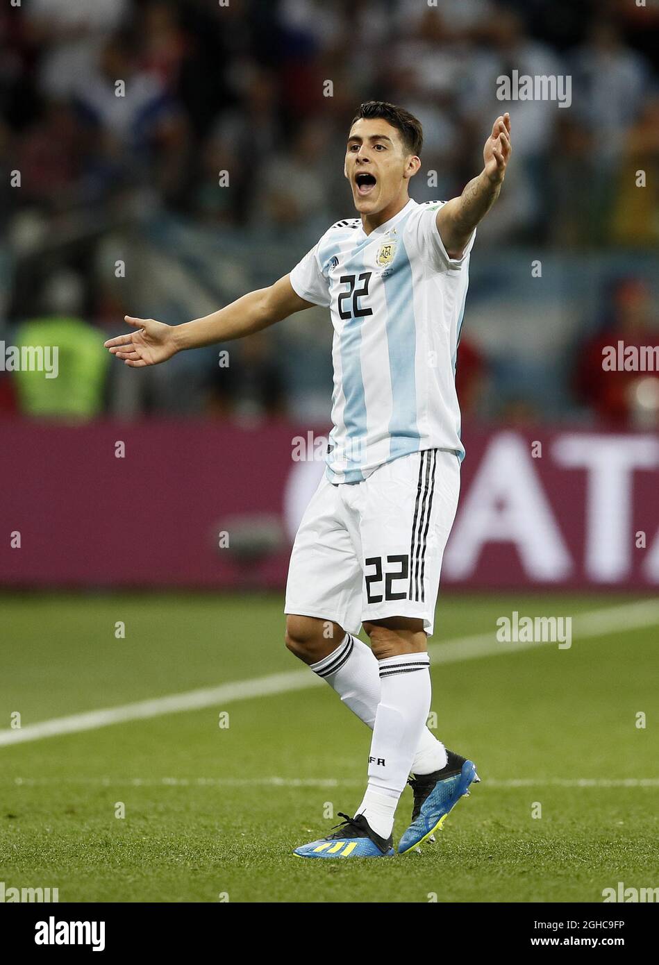 Argentina's cristian Pavon in action during the FIFA World Cup 2018 Group D match at the Nizhny Novgorod Stadium, Nizhny Novgorod. Picture date 21st June 2018. Picture credit should read: David Klein/Sportimage via PA Images Stock Photo