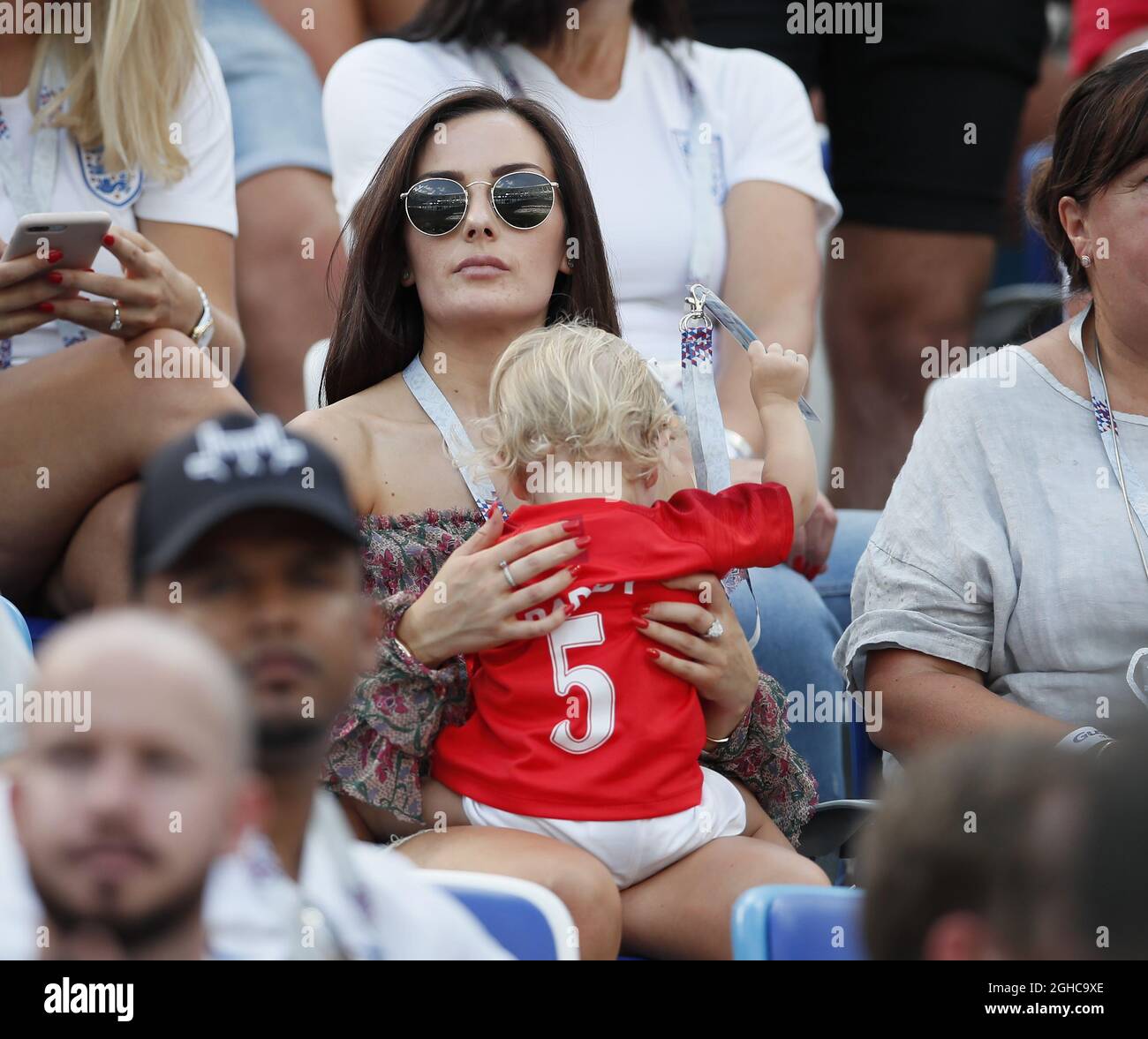 Millie Savage girlfriend of John Stones of England during the FIFA World Cup 2018 Group G match at the Nizhny Novgorod Stadium, Nizhny Novgorod. Picture date 24th June 2018. Picture credit should read: David Klein/Sportimage via PA Images Stock Photo