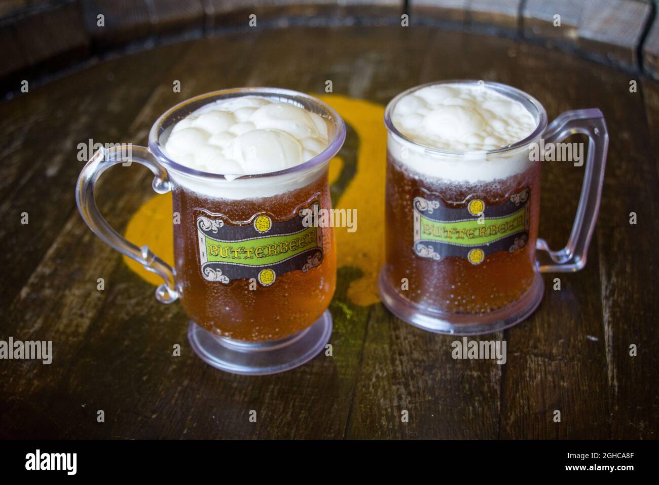 Harry Potter Butterbeer freshly tapped at Harry Potter World in London