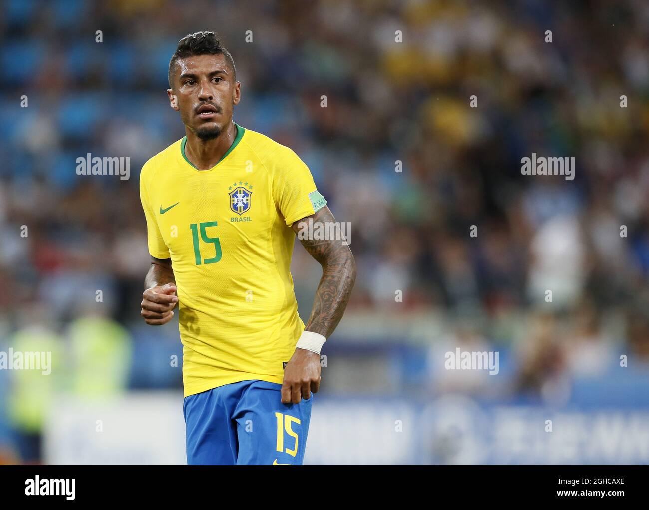 Brazil's Paulinho in action during the FIFA World Cup 2018 Group E match at the Otkrytiye Arena, Moscow. Picture date 27th June 2018. Picture credit should read: David Klein/Sportiman via PA Images Stock Photo